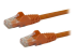 N6PATC50CMOR - StarTech.com 50cm CAT6 Ethernet Cable, 10 Gigabit Snagless RJ45 650MHz 100W PoE Patch Cord, CAT 6 10GbE UTP Network Cable w/Strain Relief, Orange, Fluke Tested/Wiring is UL Certified/TIA - Höger vinkel